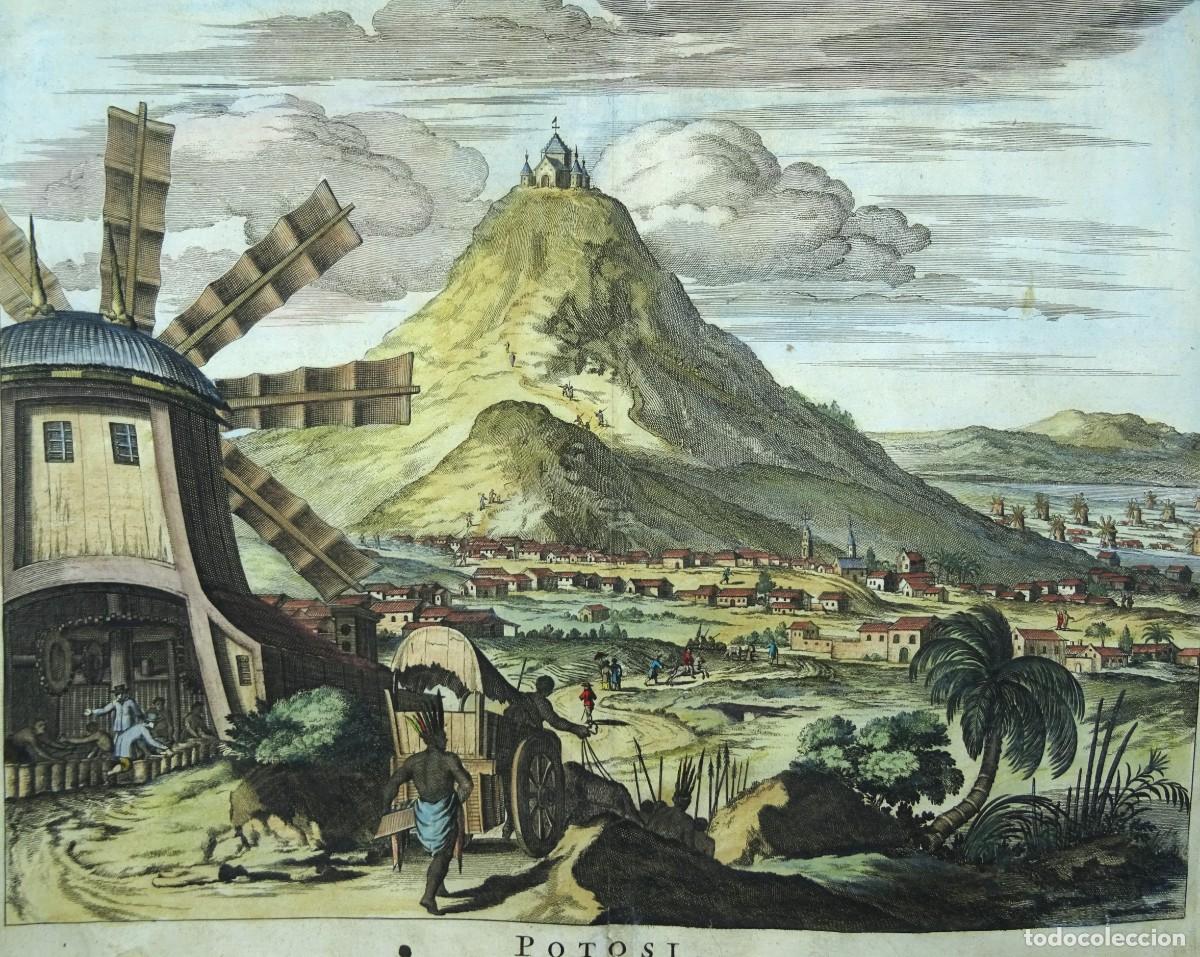 Arte: Bolivia, Potosi, vista grande por Montanus, 1671, Potosi