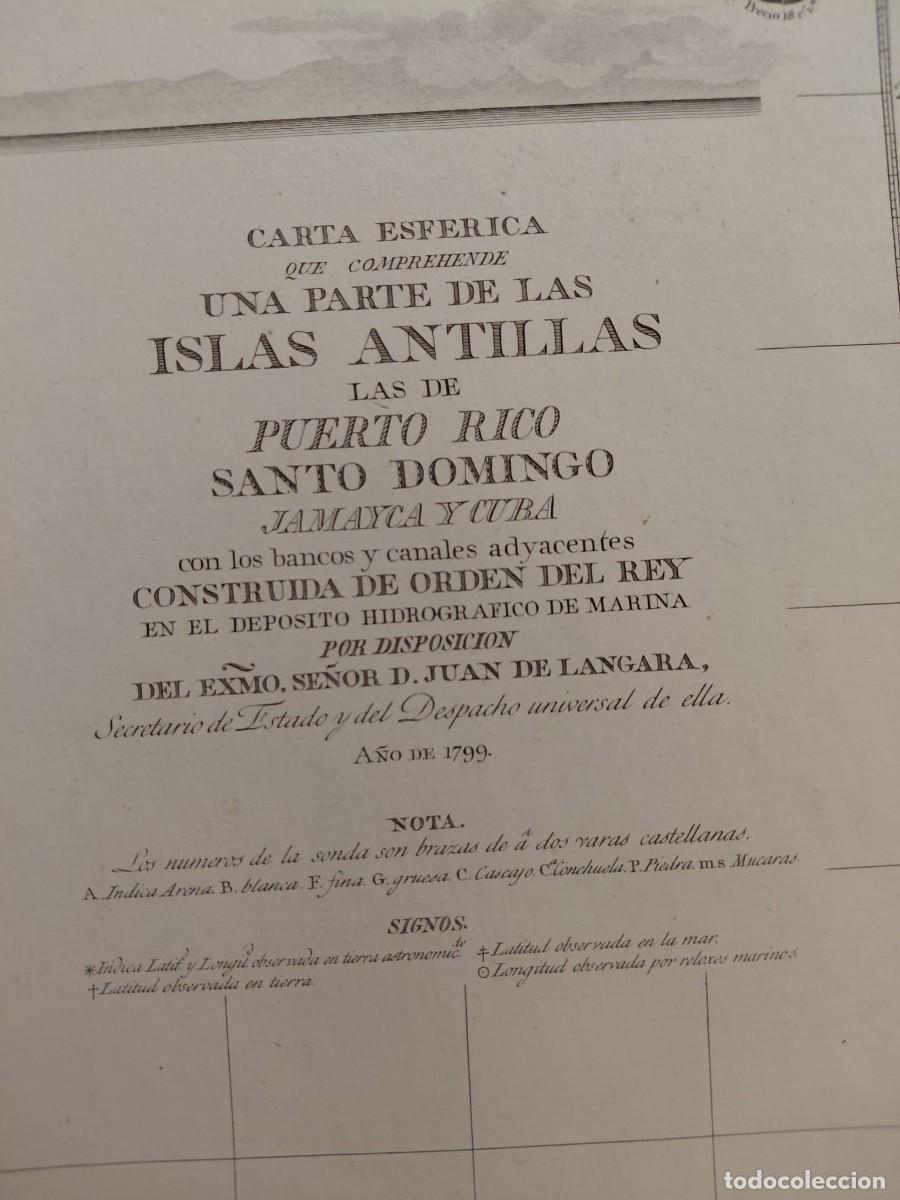 Arte: CARTA ESF&Eacute;RICA QUE COMPREHENDE UNA PARTE DE LAS ISLAS ANTILLAS, PUERTO RICO, SANTO DOMINGO (1799)