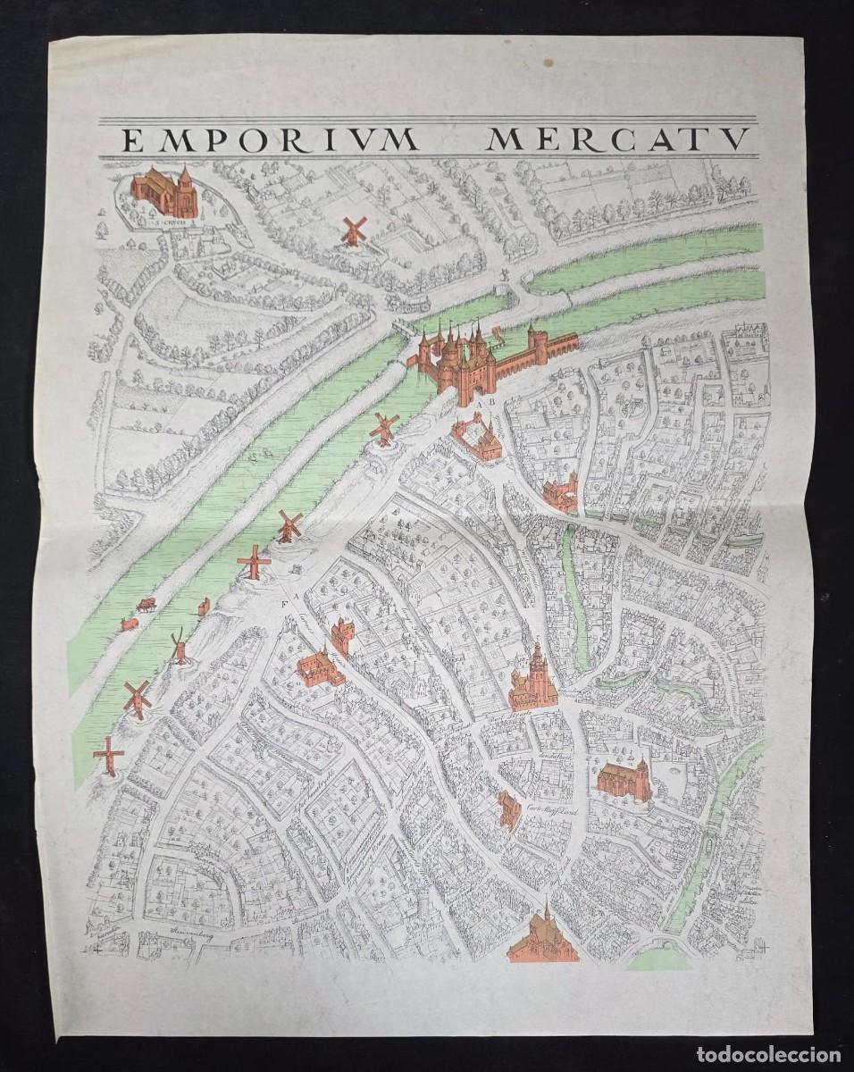 Arte: Mapa Antiguo Emporium Mercatu &ndash; Plano Hist&oacute;rico de Ciudad Medieval &ndash; L&aacute;mina Decorativa a Color