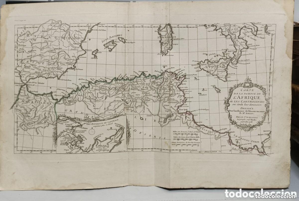 Arte: Carte de la Partie de L&acute;Afrique ou les Carthaginois. Mapa de Jean Baptiste B. D&acute;Anville - A&ntilde;o 1738