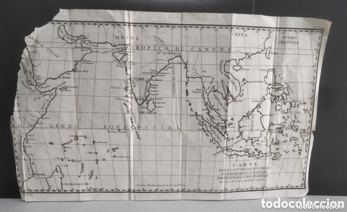 Arte: Establecimientos de los portugueses y holandeses en las indias orientales. Juan Rodriguez. A&ntilde;o 1784