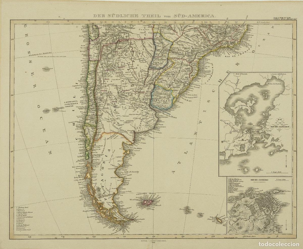 Arte: Der S&uuml;dliche theil von S&uuml;d-America - St&uuml;lpnagel, Friedr. Von