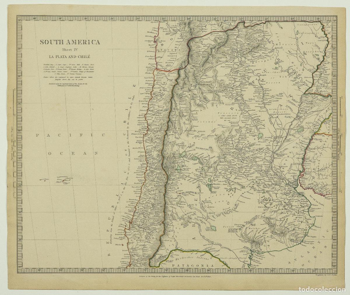 Arte: South America sheet IV La Plata and Chil&eacute; - S.D.U.K. (Society for the Diffusion of Useful Knowledge)