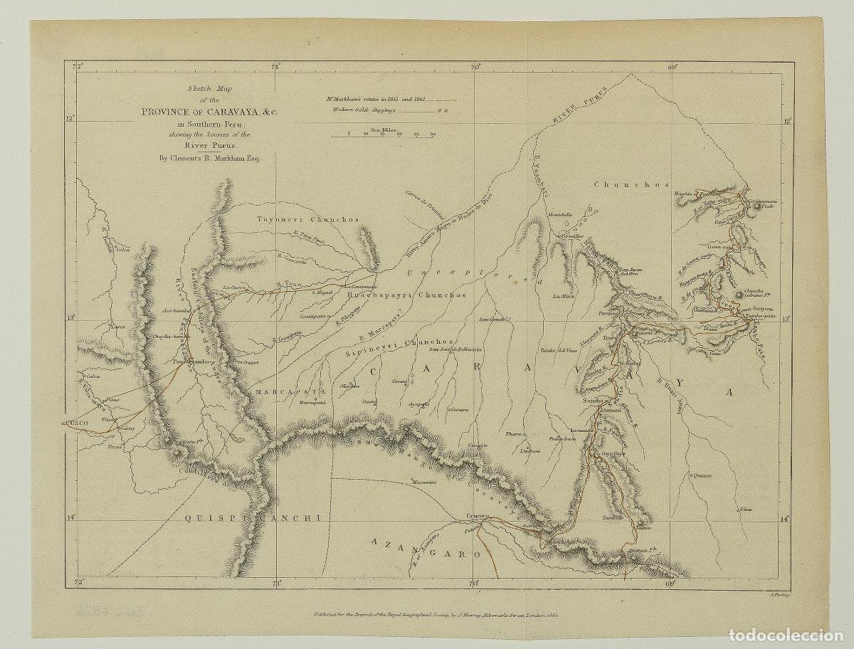Arte: Sketch Map of the Province of Caravaya, &c. in Southern Peru shewing the Sources of the River Purus.