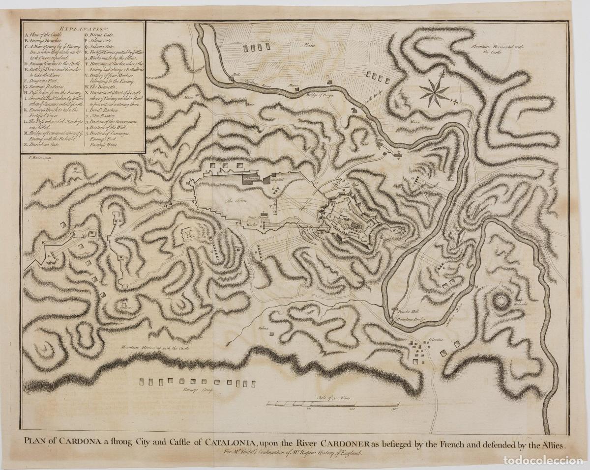 Arte: Plan of Cardona, a strong City and Castle of Catalonia&hellip; Cardoner - Basire, James; Rapin-Thoyras, Pau