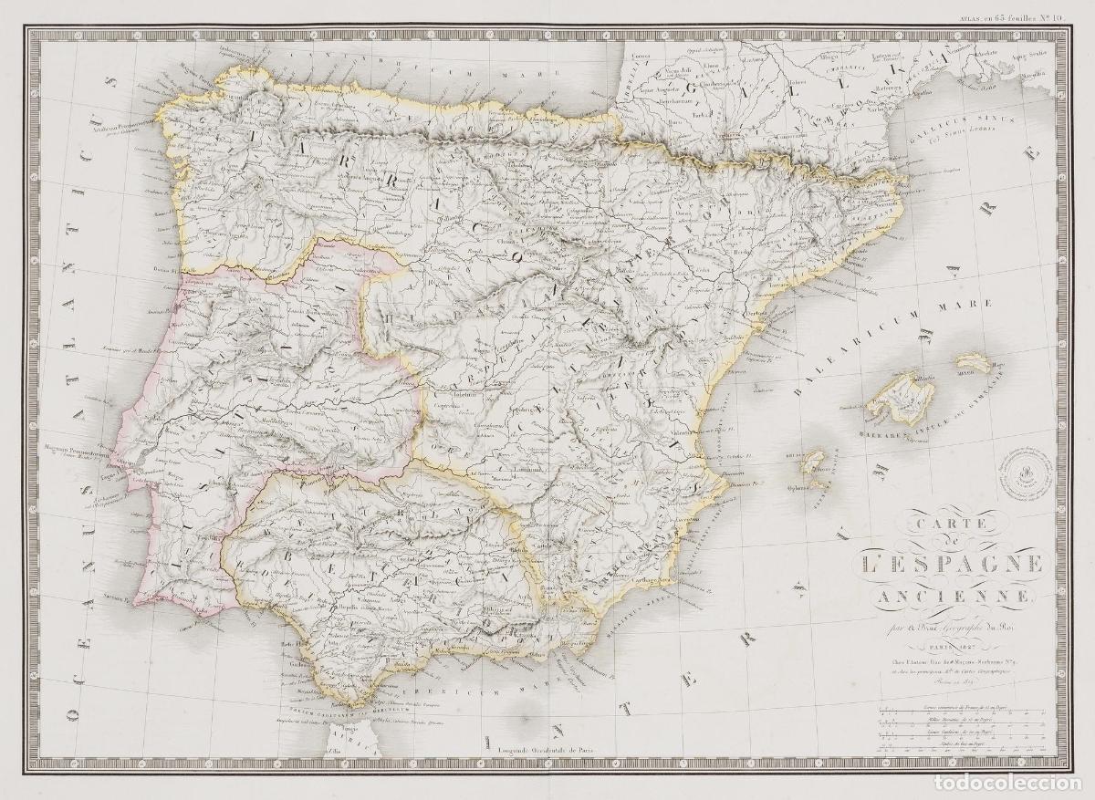 Arte: Carte de l'Espagne Ancienne - Bru&eacute;, Adrien