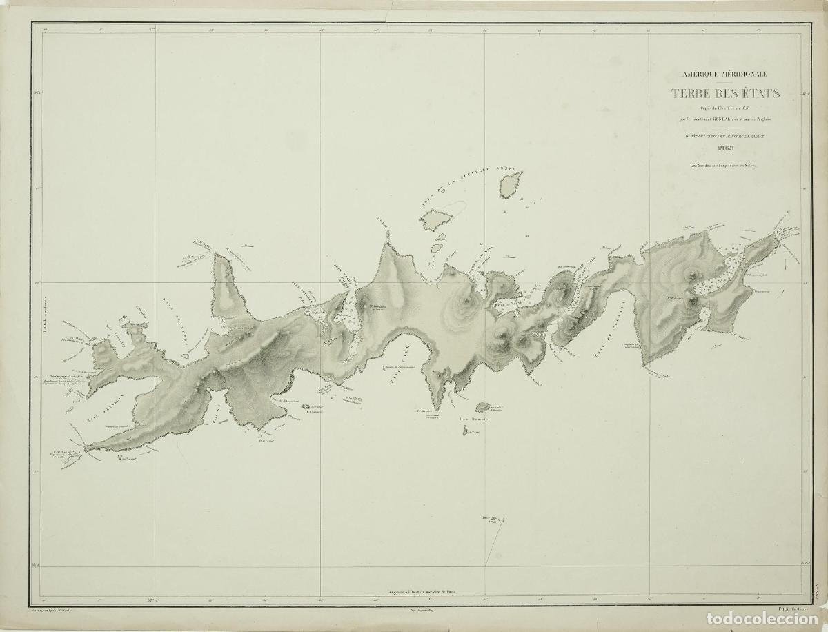 Art: Am&eacute;rique M&eacute;ridionale Terre des &eacute;tats - D&eacute;p&ocirc;t des Cartes et Plans&hellip;