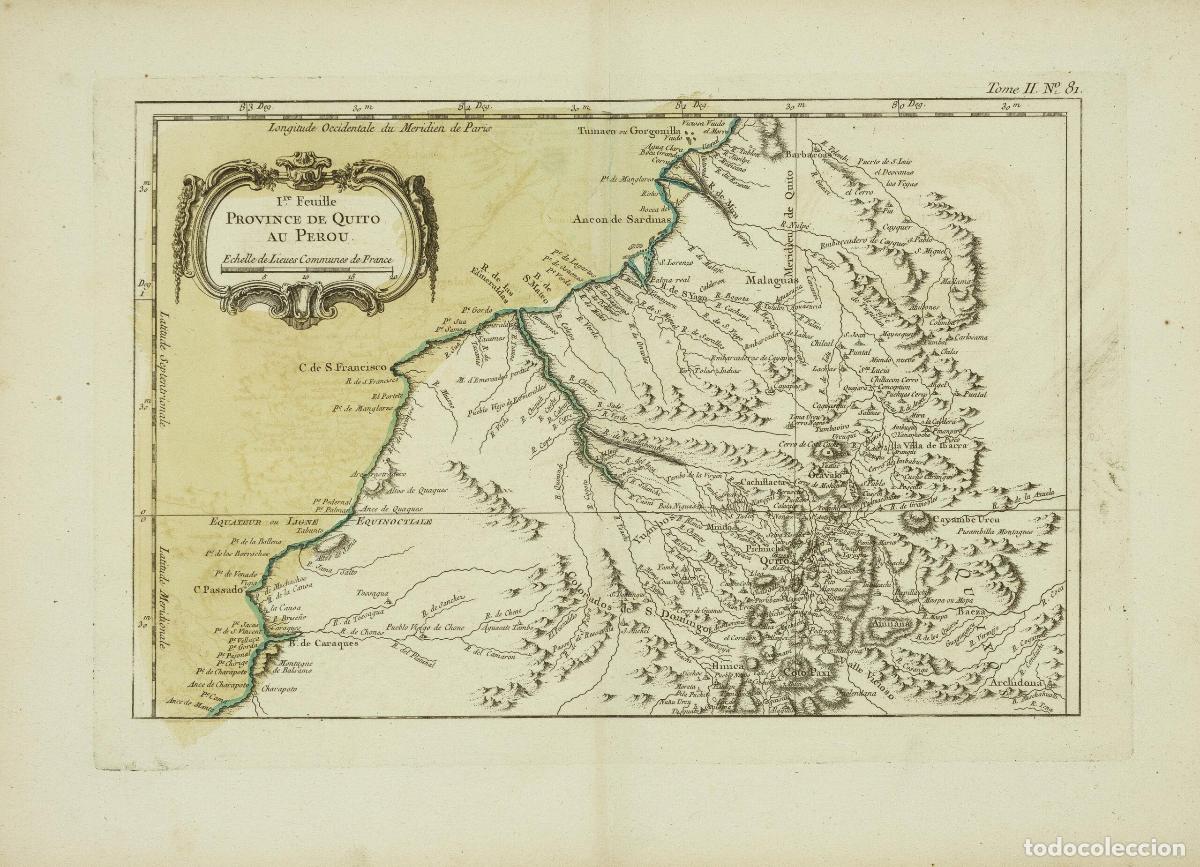 Arte: Ire Feuille Province de Quito au Perou - Bellin, Jacques Nicolas