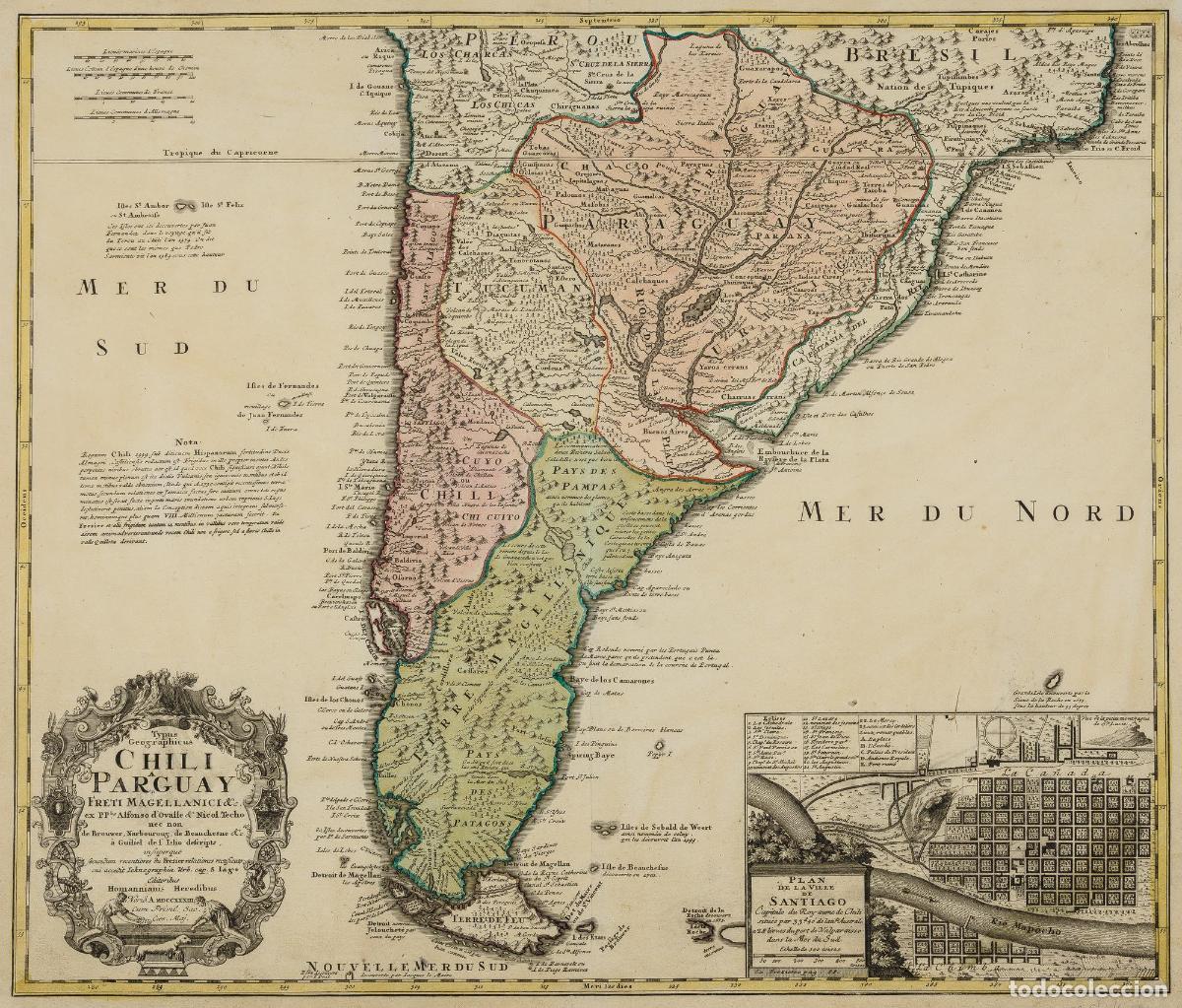 Kunst: Typus Geographicus Chili, Paraguay Freti Magellanici & c. - Homann Heir