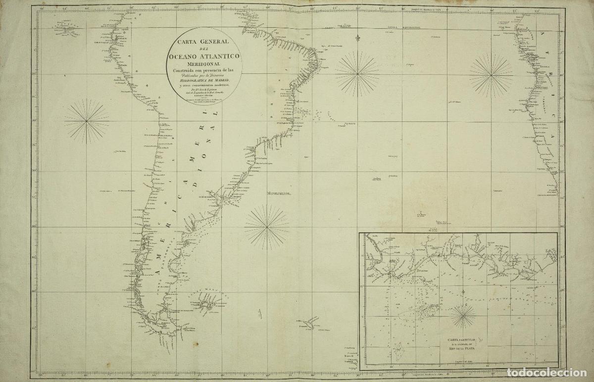 Arte: Carta General del Oceano Atlantico Meridional - Espinosa, Jos&eacute; de
