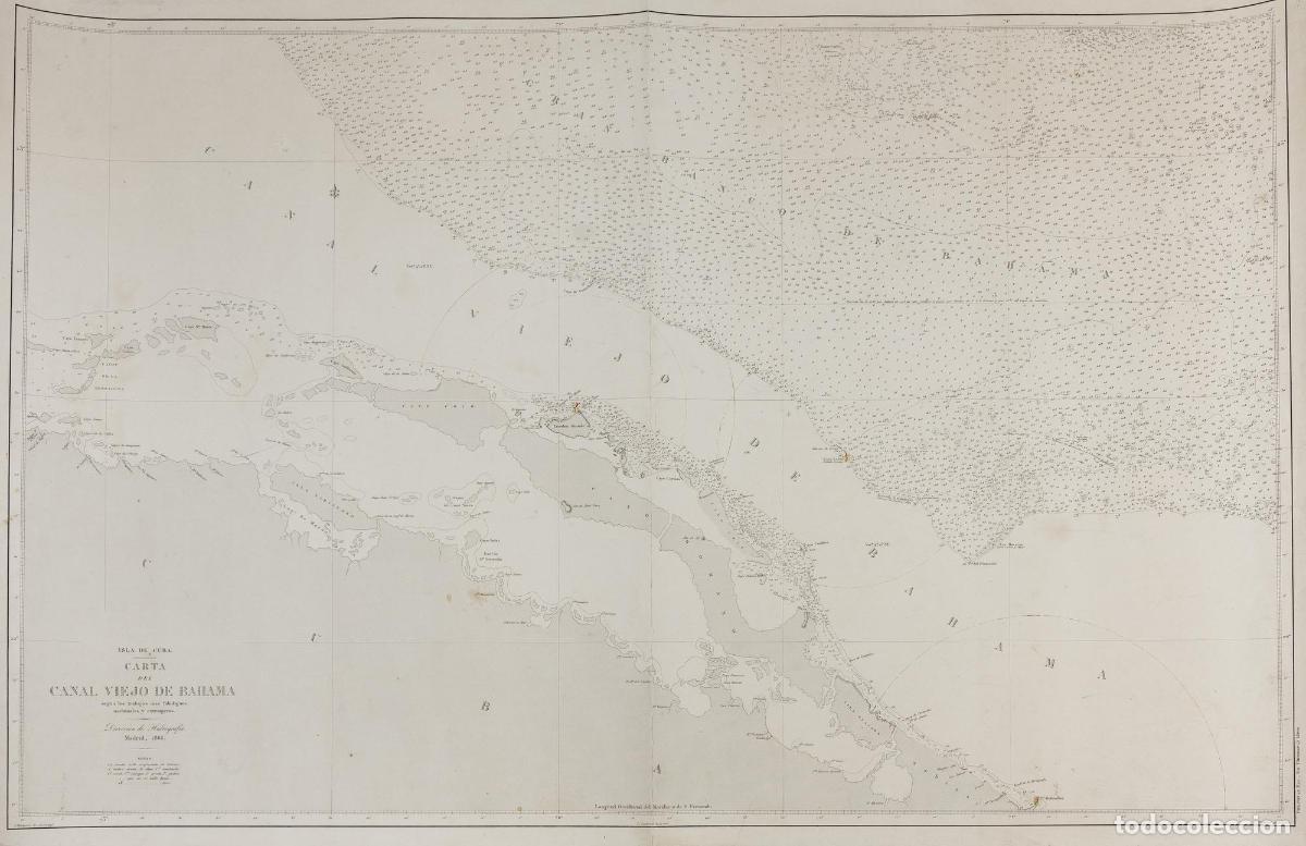 Arte: Carta del Canal Viejo de Bahama - Direccion de Hidrograf&iacute;a