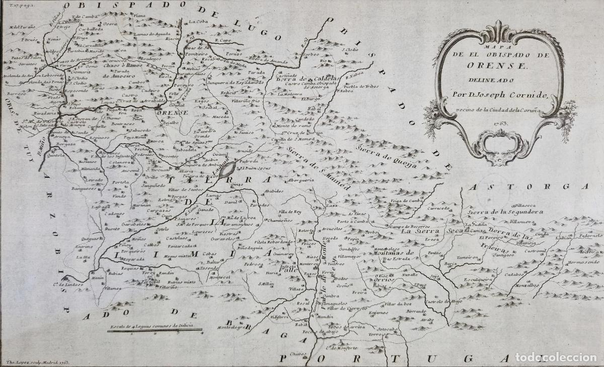 Art: Mapa de el obispado de Orense&hellip; [Mapa de Orense, Galicia, Espa&ntilde;a] - Lopez, Tomas; Cornide, Joseph