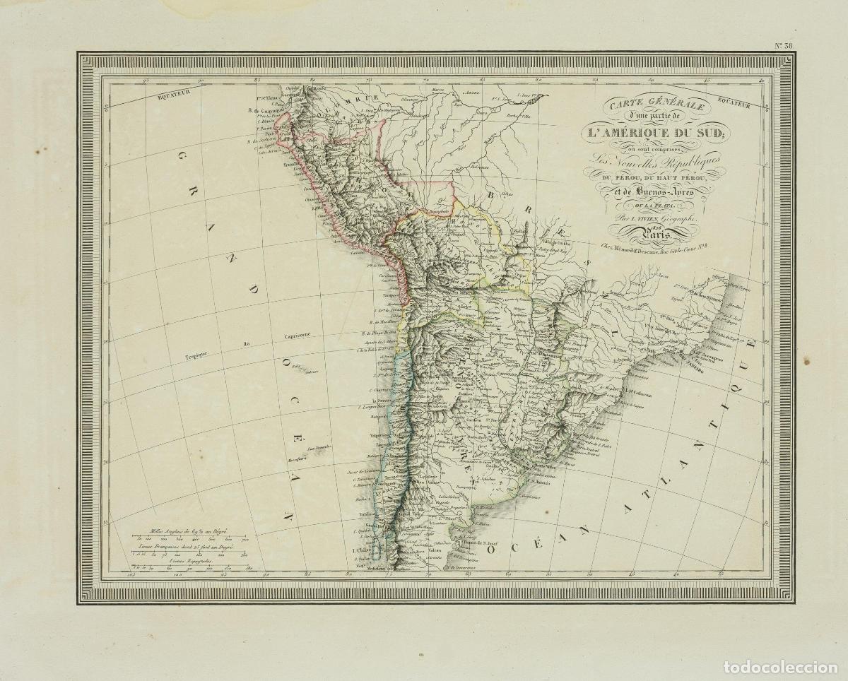 Art: Carte G&eacute;n&eacute;rale d'une partie de l'Am&eacute;rique du Sud - Vivien, Louis