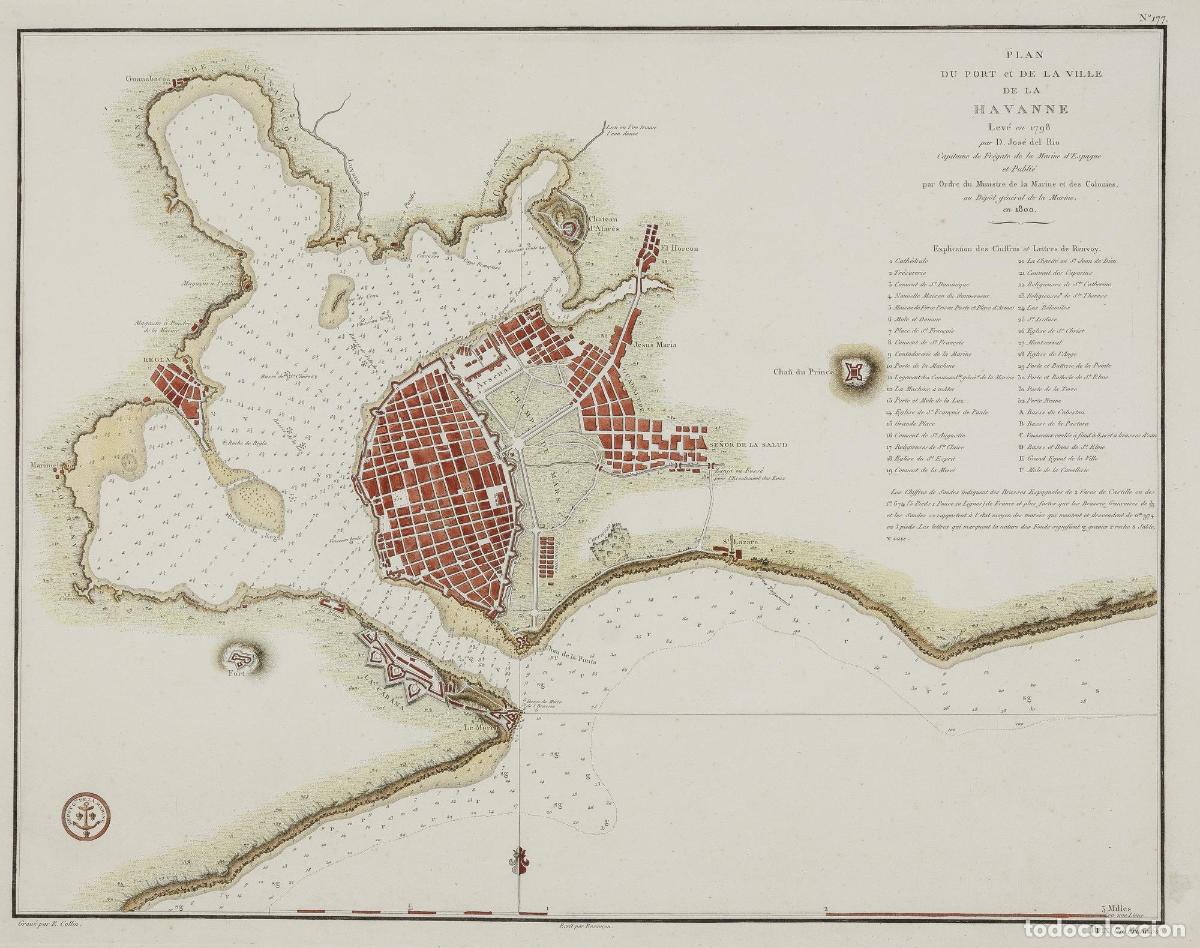 Art: Plan du Port et de la Ville de la Havanne - Rio (Jos&eacute; del) / D&eacute;p&ocirc;t de la Marine