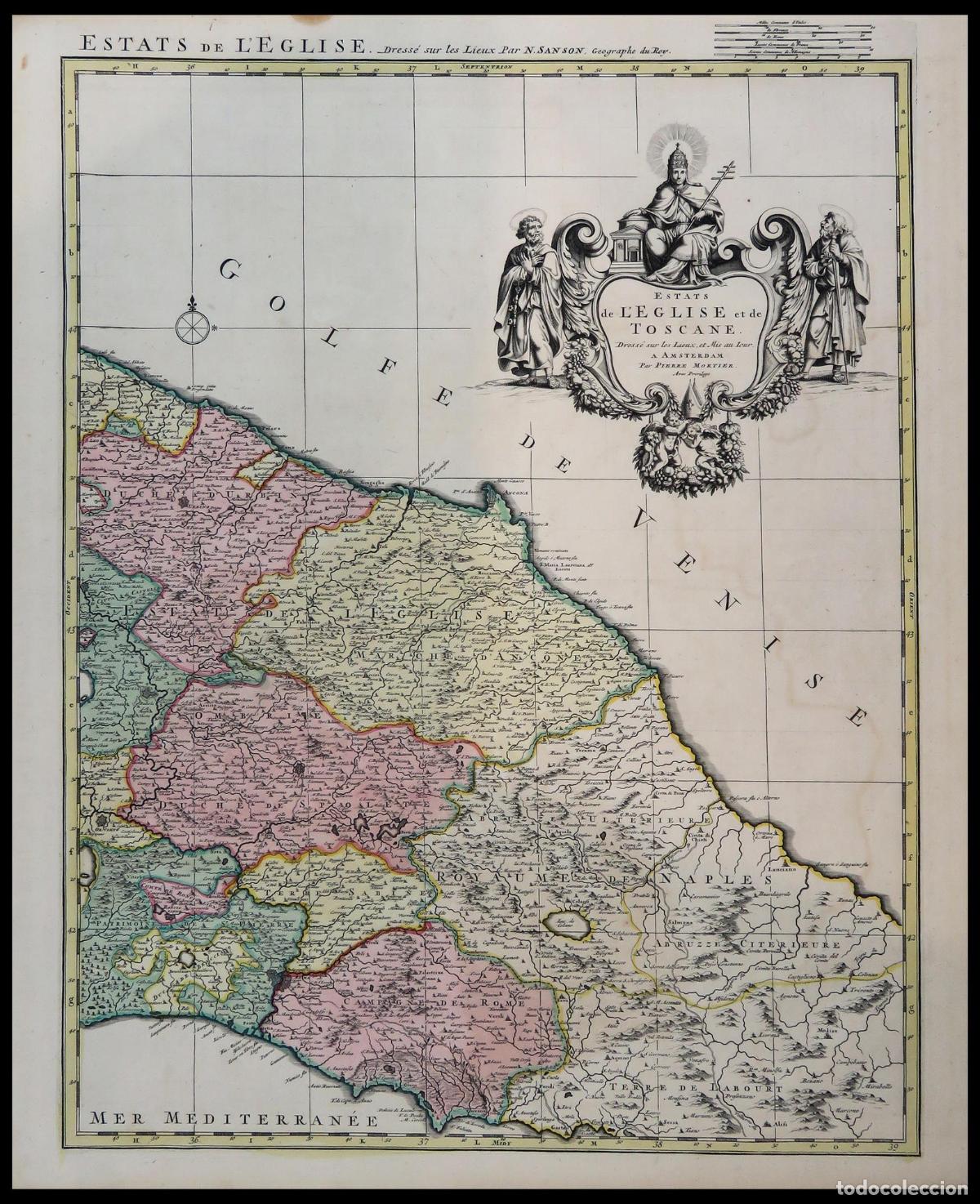 Art: Estats de l'Eglise et de Toscane - Jaillot / Sanson