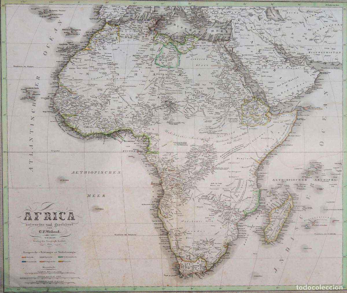Art: Africa entworfen und gezeichnet von C. F. Weiland - Weiland, Carl Ferdinand
