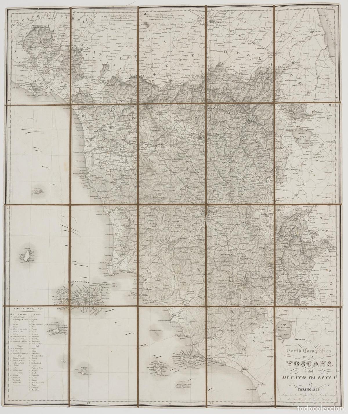 Art: Carta Corografica della Toscana e del Ducato di Lucca - Zuccagni-Orlandini, Attilio
