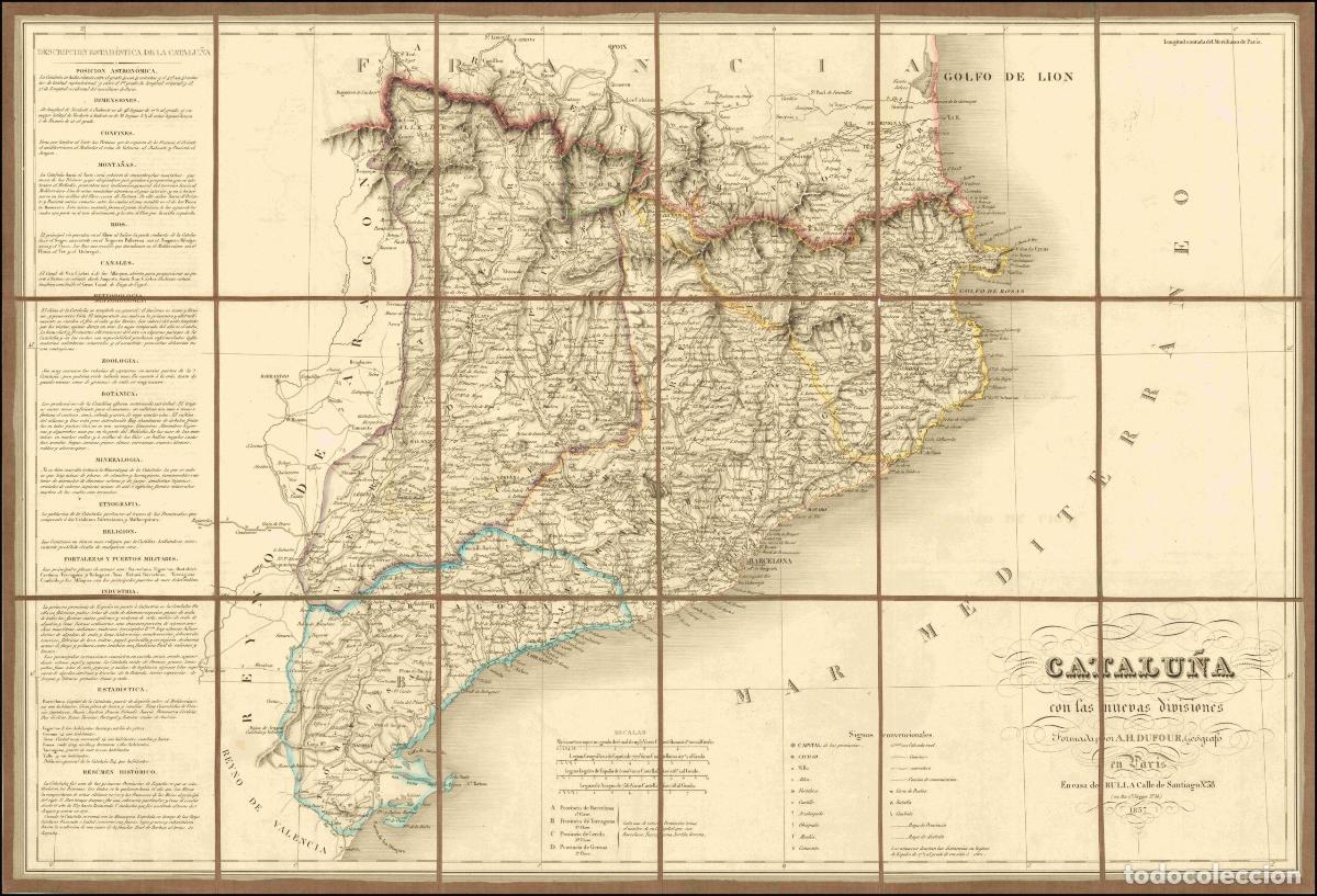 Art: Retrato de Melchor Ocampo: [Mapa de Catalu&ntilde;a, Espa&ntilde;a] Catalu&ntilde;a con las nuevas divisiones&hellip; - Dufour,