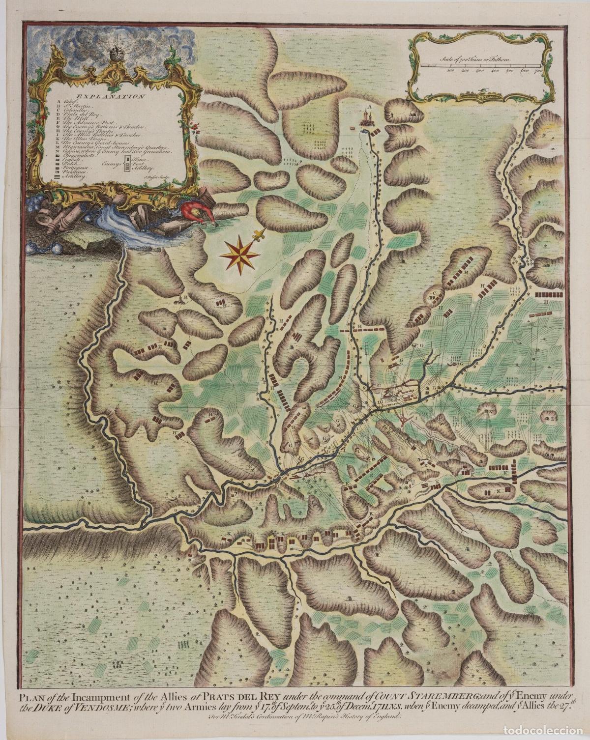 Art: Plan of the Incampment of the Allies at Prats Del Rey - Basire, James