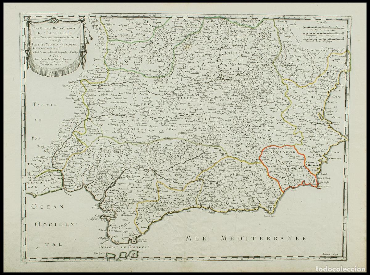Art: Les Estats de la Couronne de Castille&hellip; Castille Nouvelle, Andalousie, Grenade et Murcie - Sanson d'A