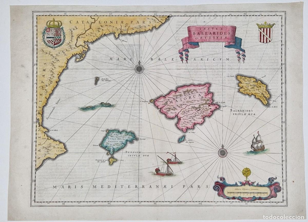 Art: [Mapa de las Islas Baleares, Espa&ntilde;a] Insulae Balearides et Pytiusae - Blaeu, Willem Janszoon