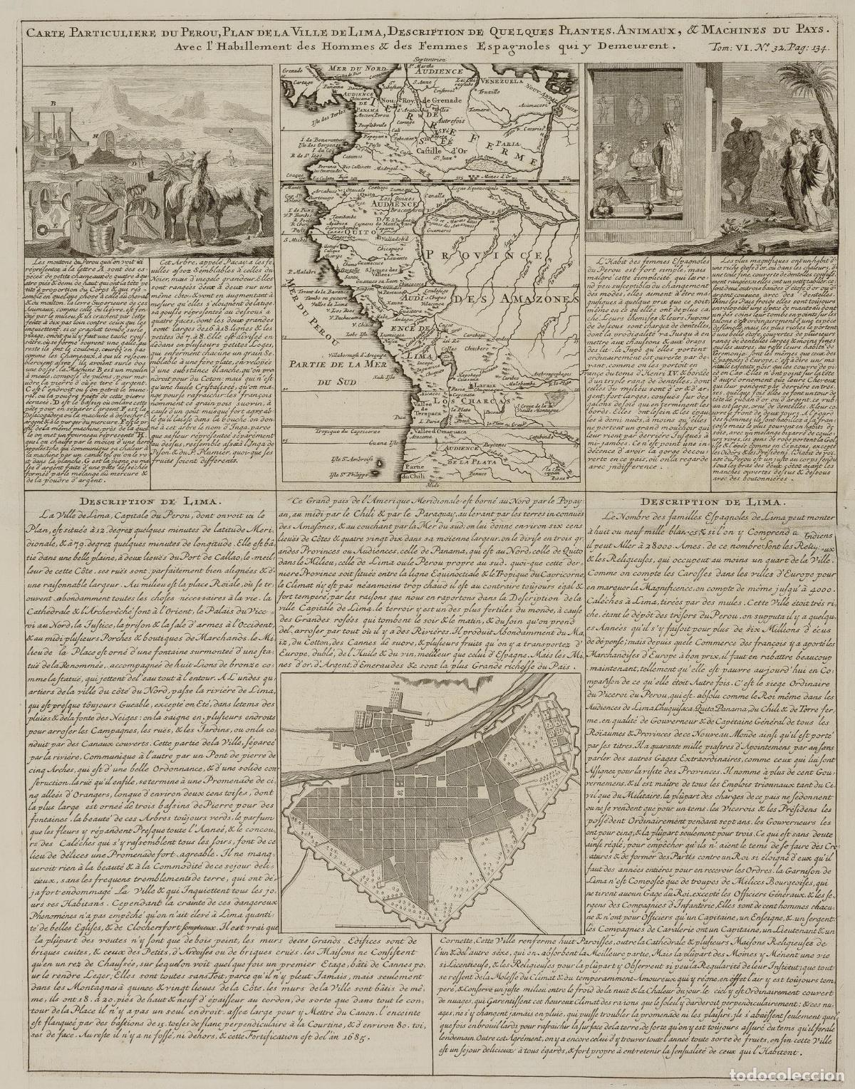 Arte: Carte particuliere du Perou - Chatelain, Henri Abraham