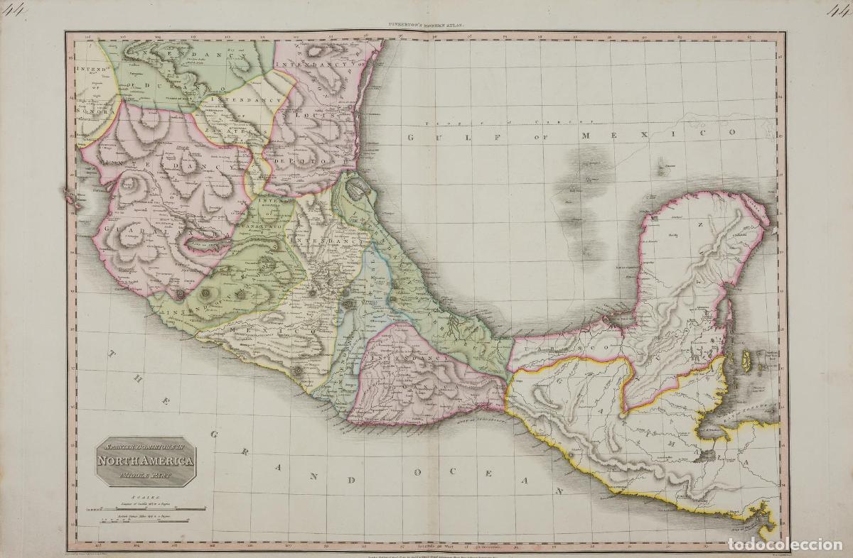Arte: Spanish Dominions in North America Middle Part - Pinkerton, John