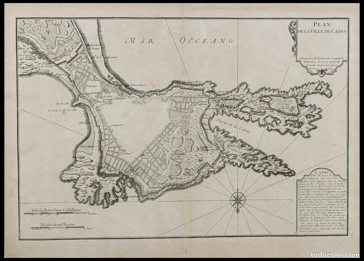 Arte: Plan de la Ville de Cadis - Beaulieu, S&eacute;bastien Pontault de