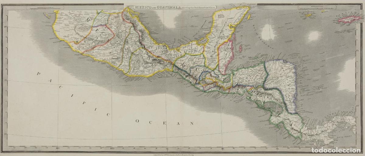 Art: Mexico and Guatemala, shewing the Positions of the Mines. - Wyld, James