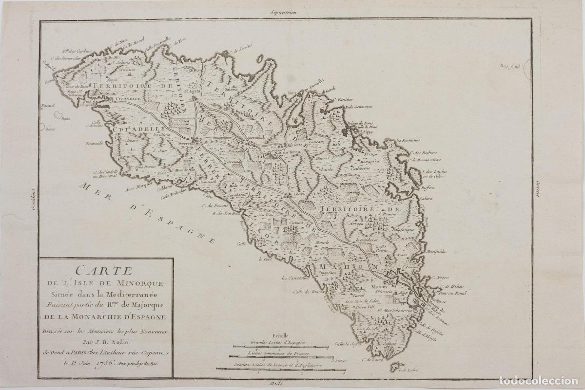 Art: Carte de l'Isle de Minorque&hellip; 1756 - Nolin, Jean-Baptiste / Julien, R. J.
