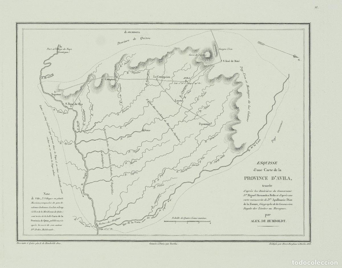 Arte: [Ecuador] Esquisse d'une Carte de la province d'Avila. - Hernandez Bello, Miguel; Humboldt, Alejandr