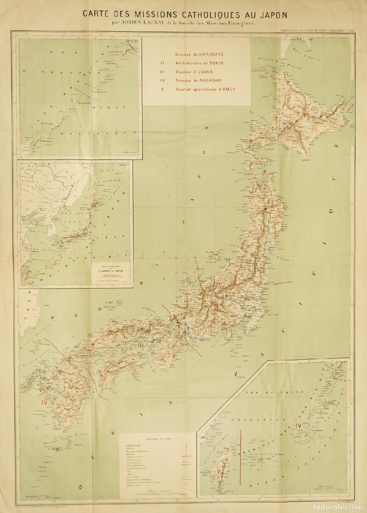 Art: Carte des missions catholiques au Japon - Launay, Adrien