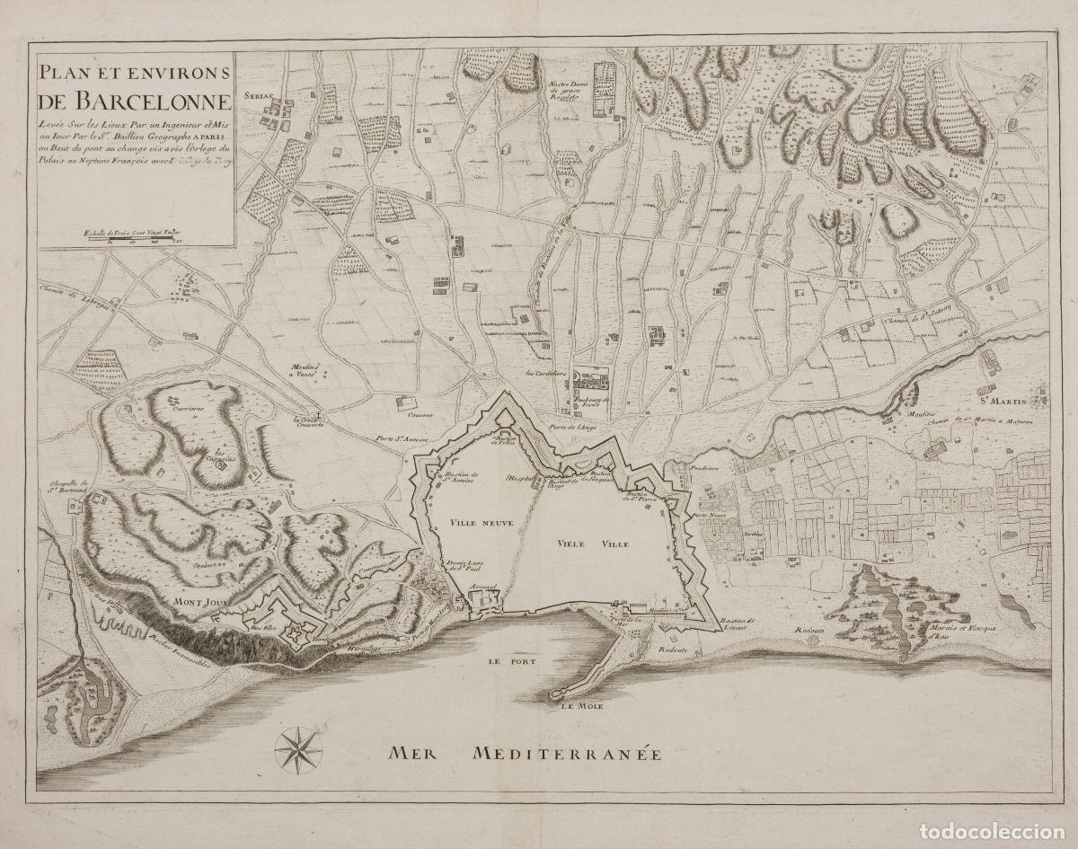 Arte: Plan et environs de Barcelonne - Baillieu - Foto 1