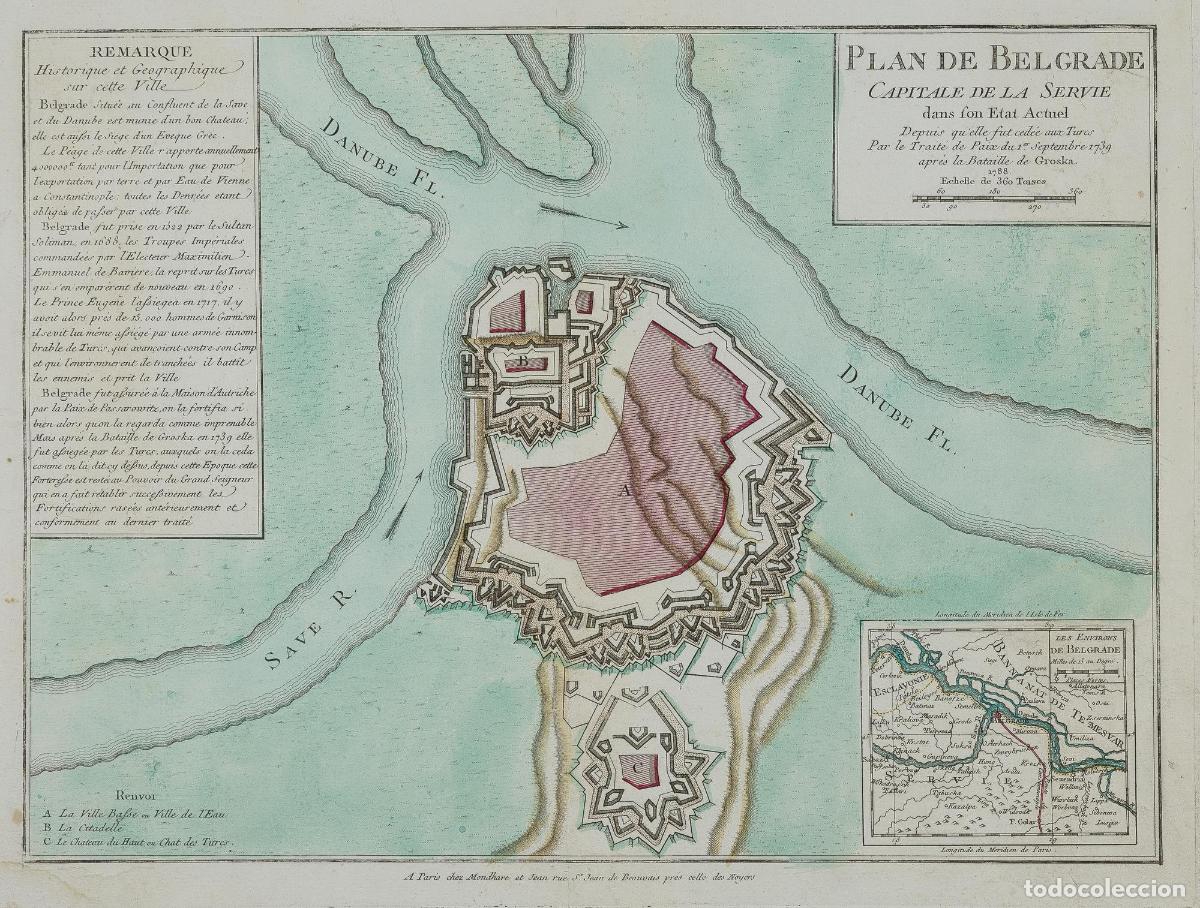 Art: Plan de Belgrade Capitale de la Servie - Mondhare / Bailleul