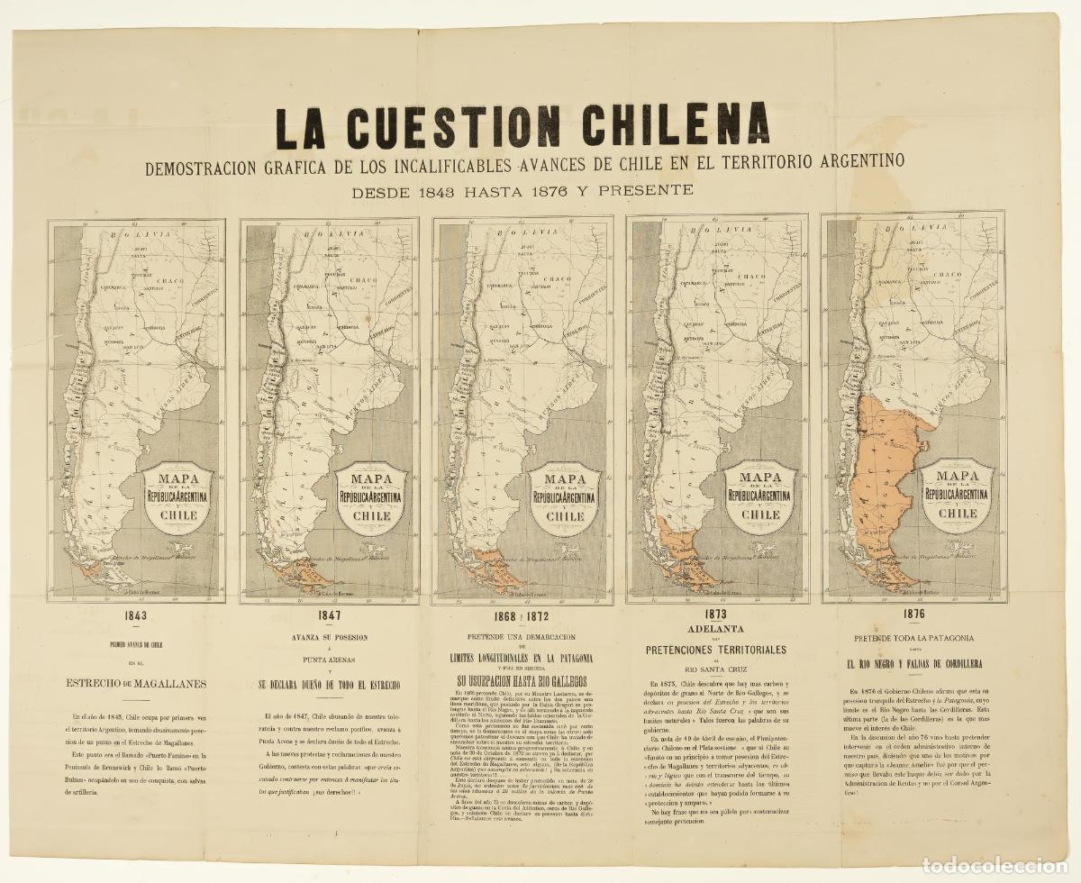 Art: La cuestion chilena - Demostracion grafica de los incalificables avances de Chile en el territorio a