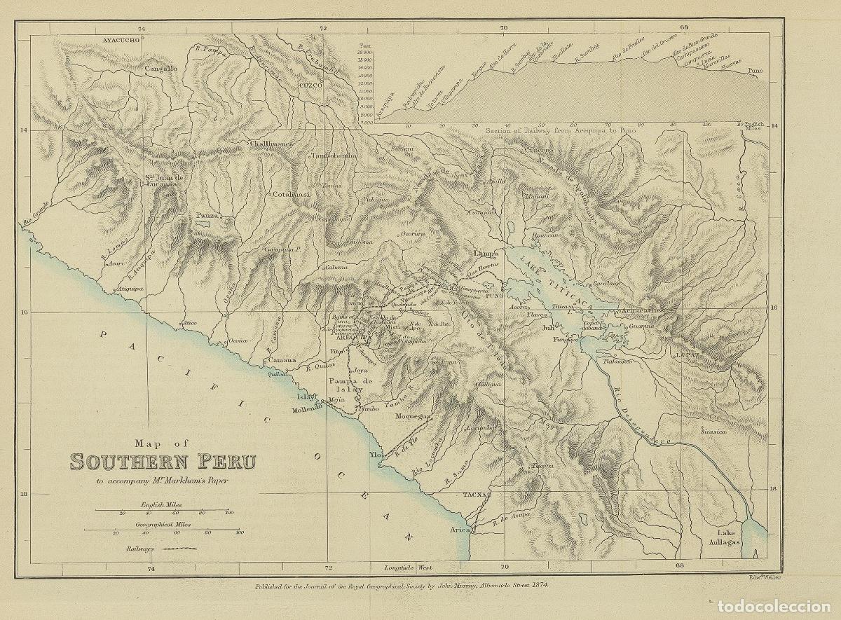 Art: Map of Southern Peru - Markham, Clement