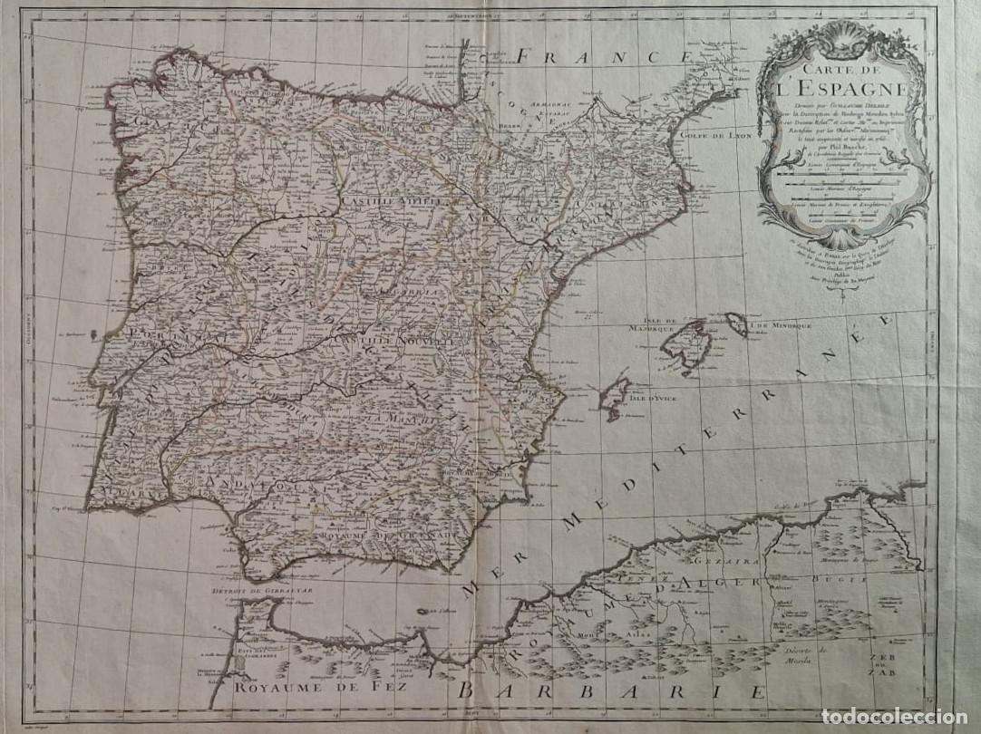 Art: Carte de l'Espagne Dress&eacute;e par Guillaume Delisle - Buache / Delisle