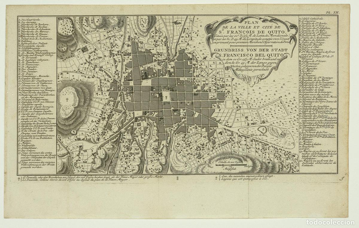 Arte: Plan de la Ville et Cit&eacute; de St. Francois de Quito