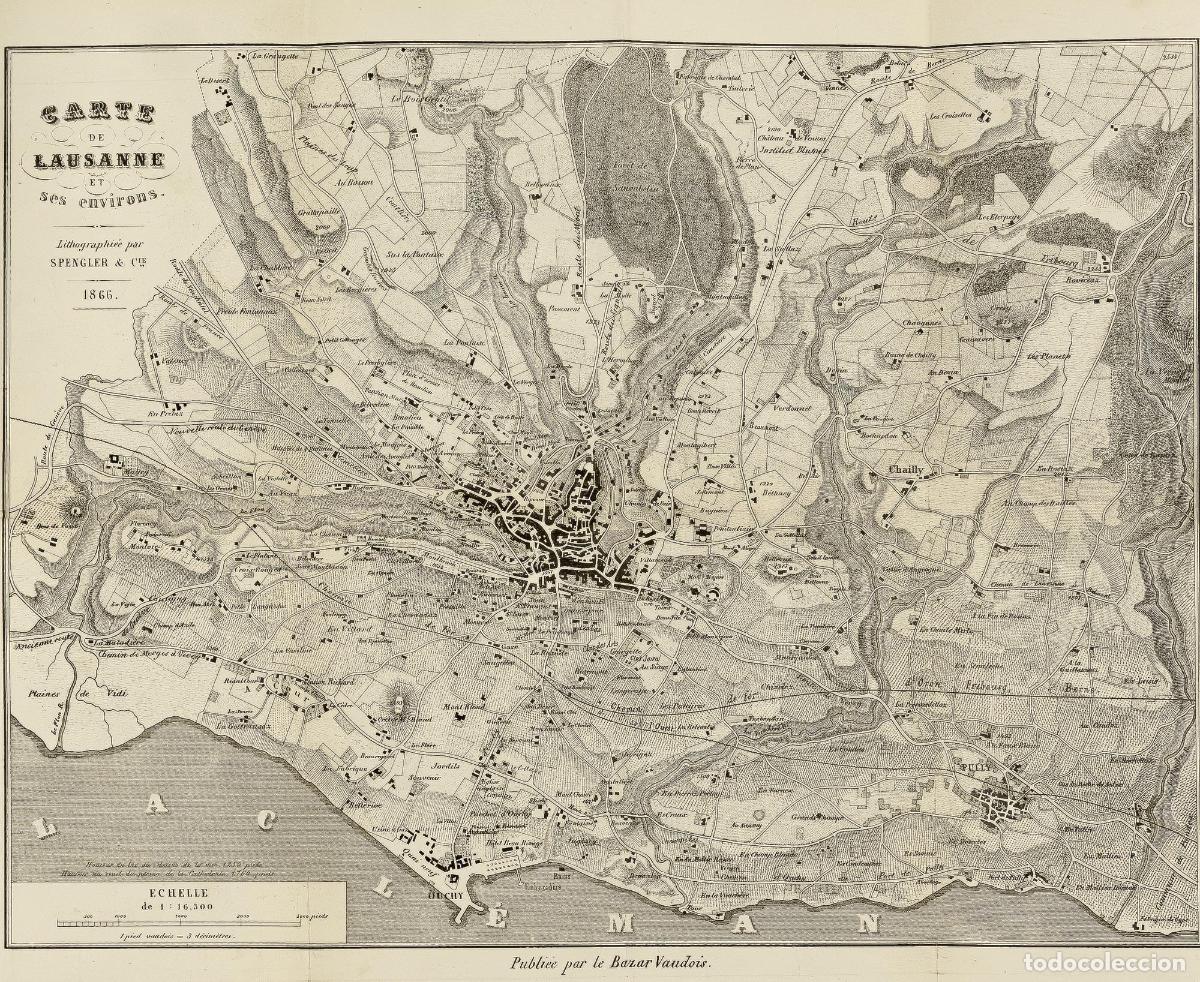 Arte: Carte de Lausanne et ses environs - Bazar Vaudois