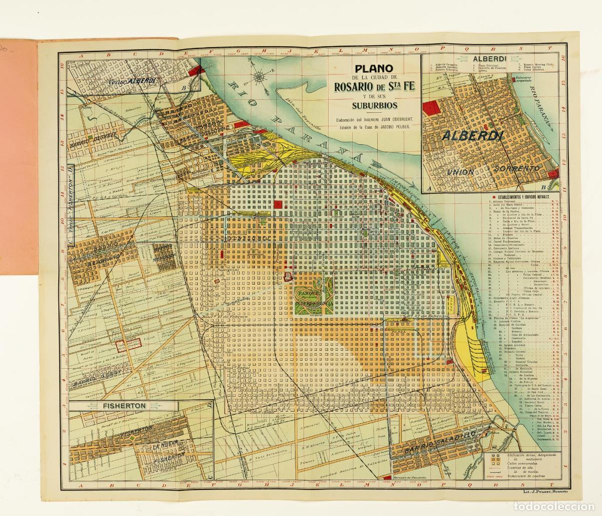 Arte: Nuevo plano de la Ciudad del Rosario / Plano de la ciudad de Rosario de Sta Fe y sus suburbios - Jua