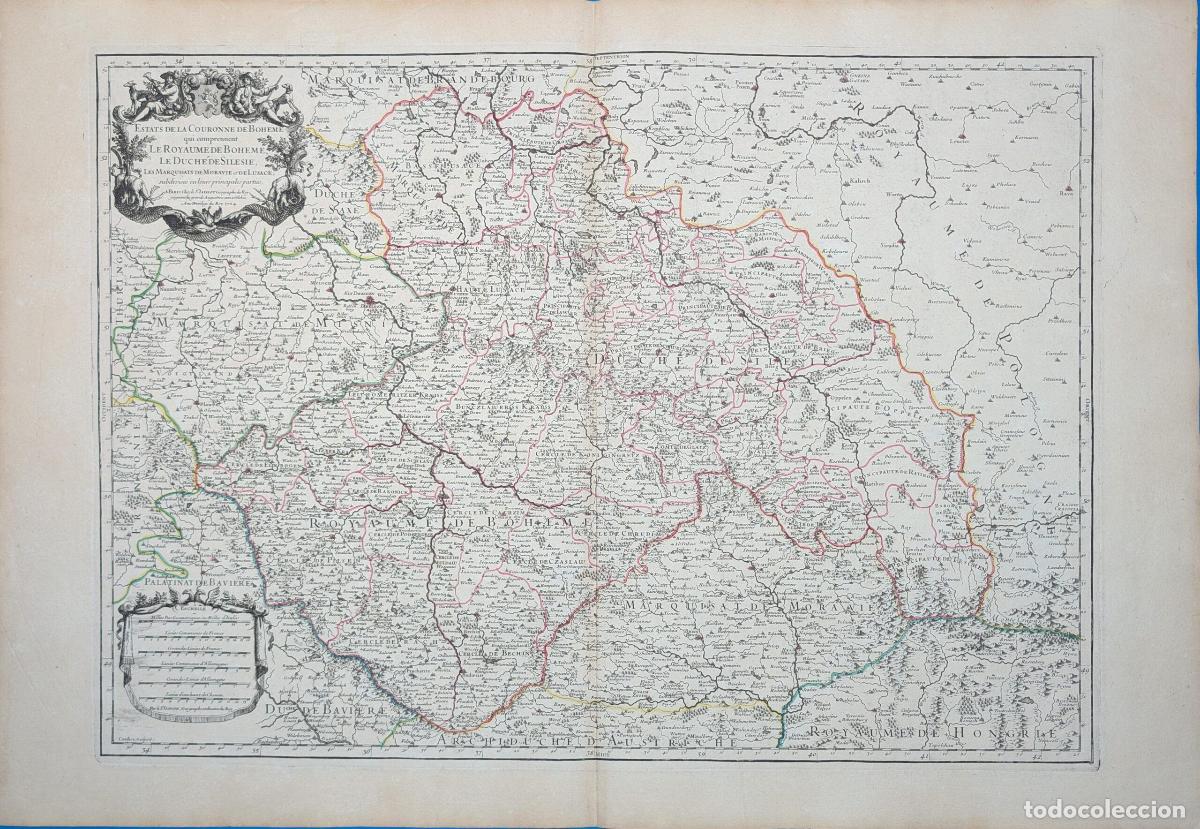 Arte: Estats de la Couronne de Boheme qui comprennent le Royaume de Boheme&hellip; Duch&eacute; de Silesie. - Sanson / J