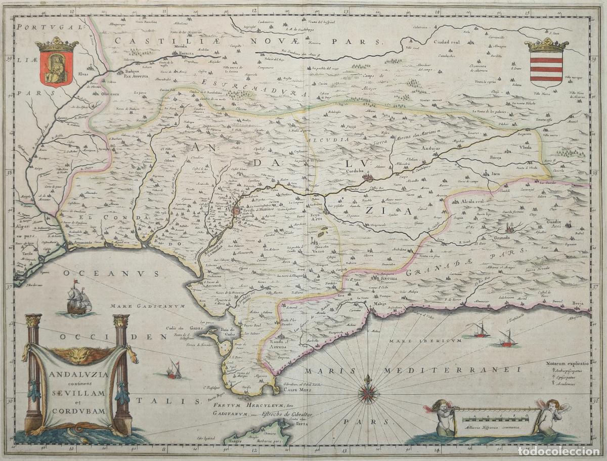 Arte: Andaluzia continens Saevillam et cordubam - Blaeu, Joan