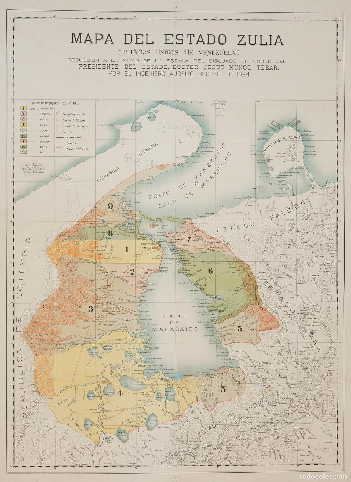 Arte: Zulia. Mapa del Estado - Beroes, Aurelio