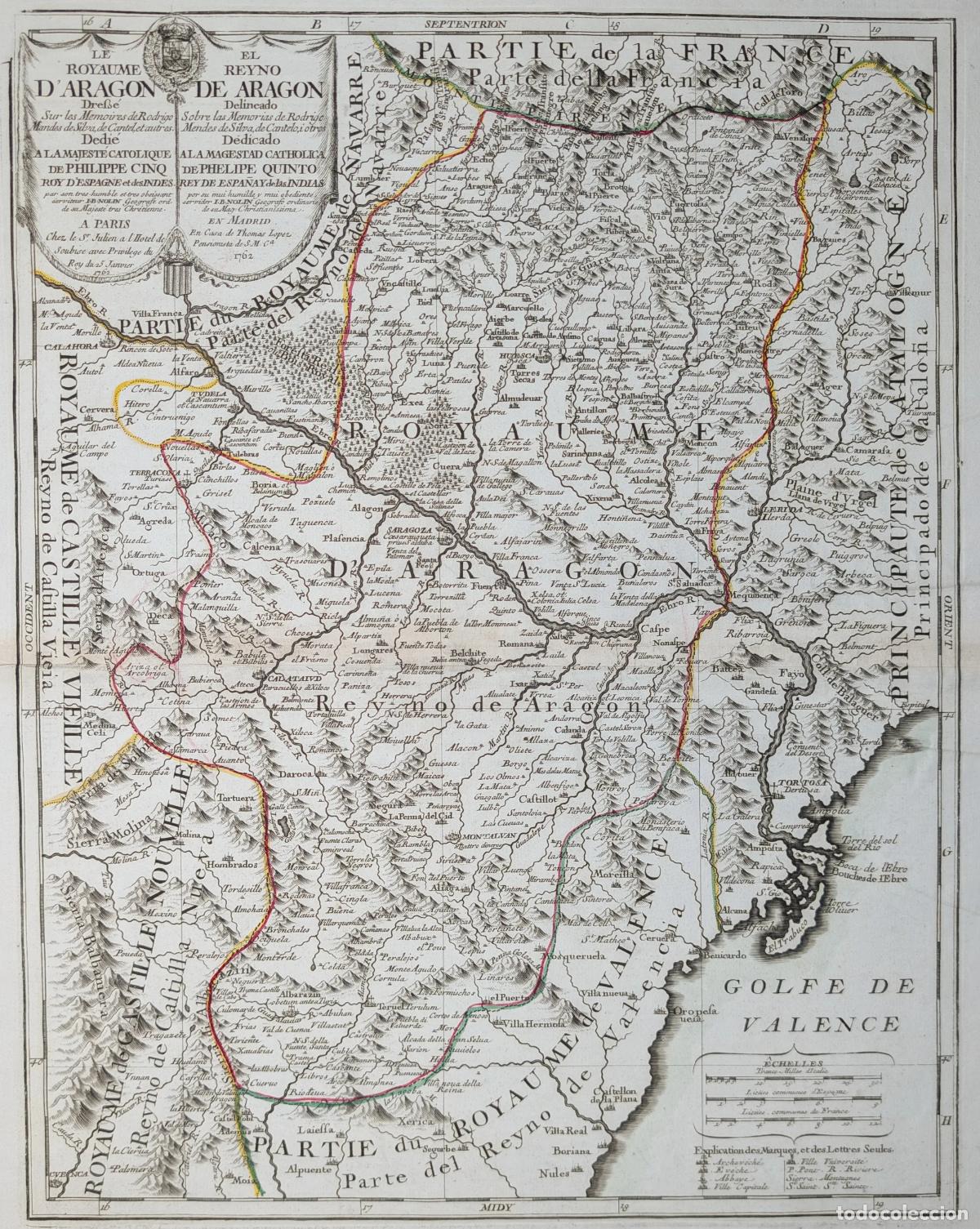 Arte: El Reyno de Aragon Delineado Sobre las Memorias de Rodrigo M&eacute;ndez de Silva - Nolin, Jean-Baptiste