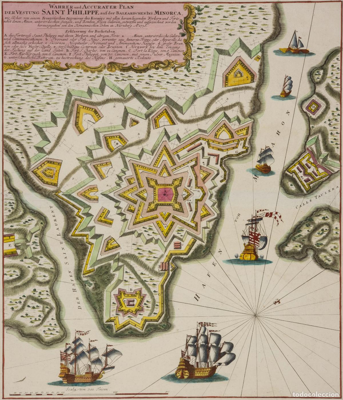 Arte: Wahrer und Accurater Plan der Vestung Saint Philippe - Homann