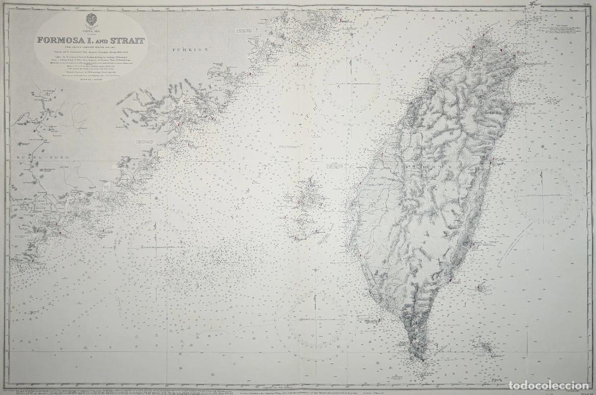 Arte: Mapa del mar de China, Formosa y estrecho de Formosa: China Sea. Formosa I. and Strait. From Various