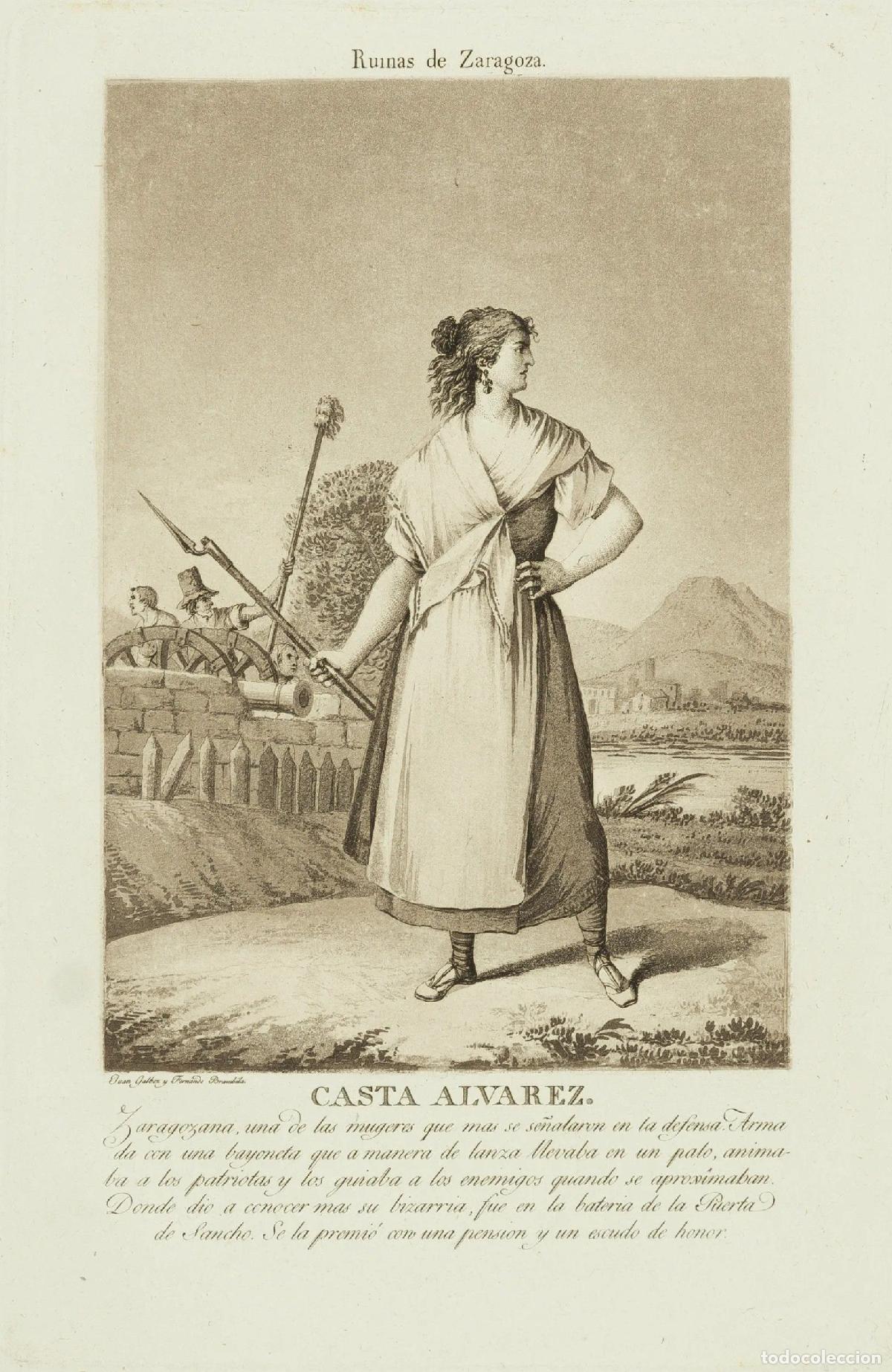 Arte: Grabado de Casta &Aacute;lvarez, Zaragoza: Casta Alvarez. - Brambila, Fernando / Galvez, Juan