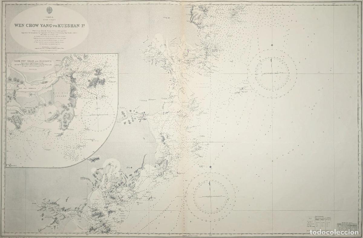 Arte: [Wenzhou to Jiushan Chain Islands, with Shipu Harbor] China Wen Chow Yang to Kueshan Islands - Briti