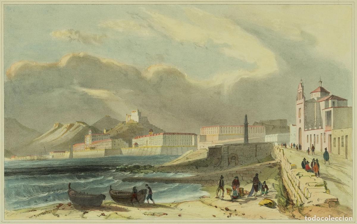 Arte: Vista de Cartagena, Murcia: Carthag&egrave;ne - Tomada del arrabal de Sta Lucia - Chapuy, Nicolas-Marie-Jos