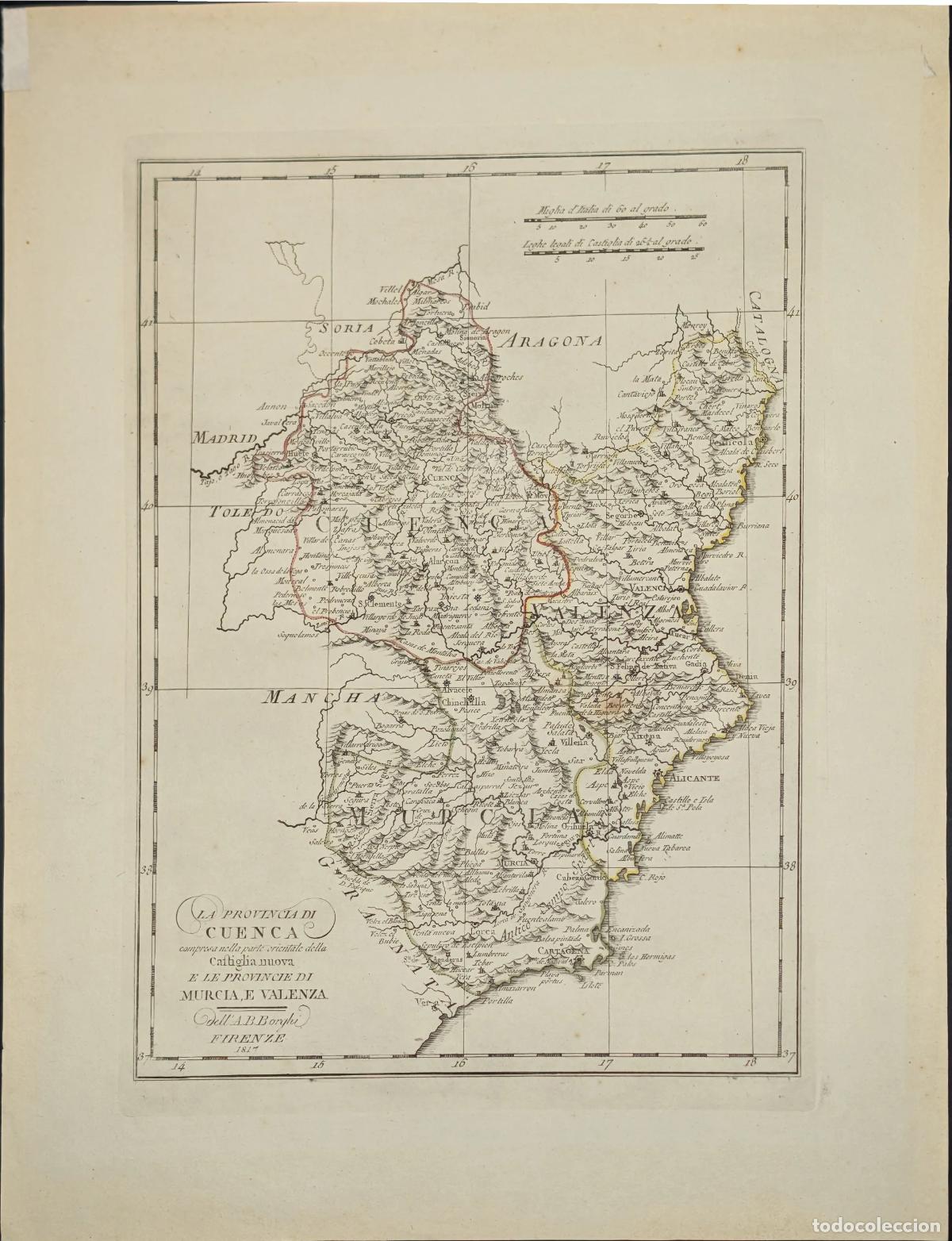 Arte: La provincia di Cuenca compresa nella parte orientale della Castiglia nuova e la Provincie di Murcia